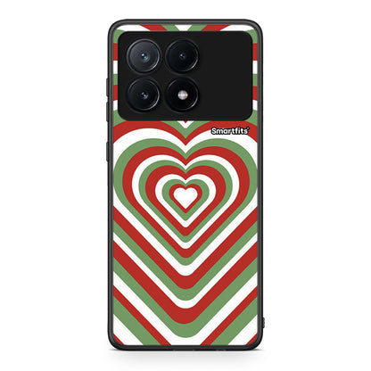 Xiaomi Poco X6 Pro 5G Christmas Hearts θήκη από τη Smartfits με σχέδιο στο πίσω μέρος και μαύρο περίβλημα | Smartphone case with colorful back and black bezels by Smartfits