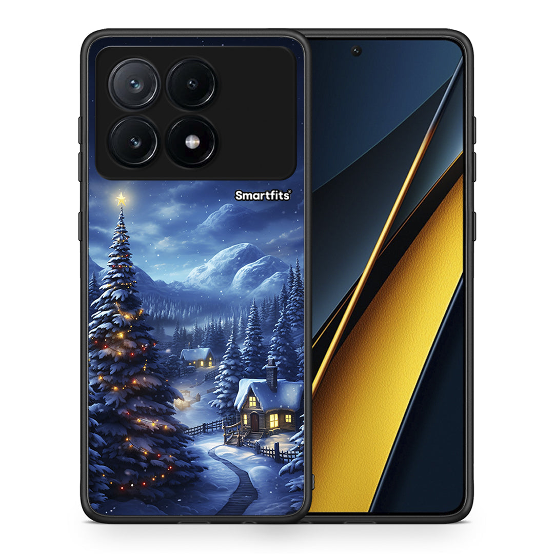 Θήκη Xiaomi Poco X6 Pro 5G Christmas Scenery από τη Smartfits με σχέδιο στο πίσω μέρος και μαύρο περίβλημα | Xiaomi Poco X6 Pro 5G Christmas Scenery case with colorful back and black bezels