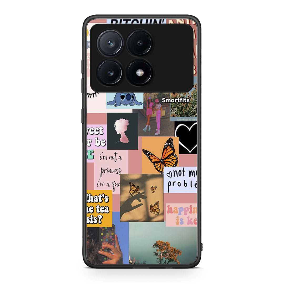 Xiaomi Poco X6 Pro 5G Collage Bitchin Θήκη Αγίου Βαλεντίνου από τη Smartfits με σχέδιο στο πίσω μέρος και μαύρο περίβλημα | Smartphone case with colorful back and black bezels by Smartfits