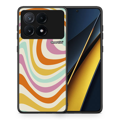 Θήκη Xiaomi Poco X6 Pro 5G Colourful Waves από τη Smartfits με σχέδιο στο πίσω μέρος και μαύρο περίβλημα | Xiaomi Poco X6 Pro 5G Colourful Waves case with colorful back and black bezels