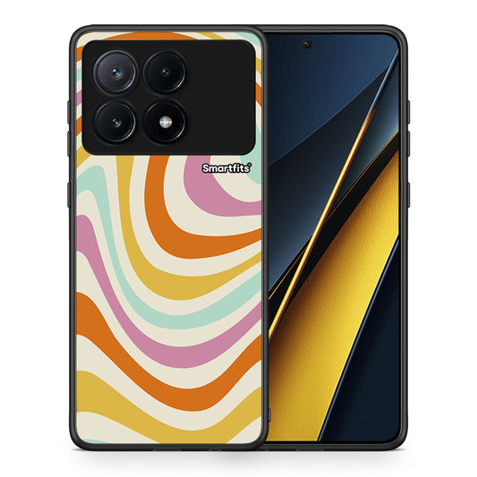 Θήκη Xiaomi Poco X6 Pro 5G Colourful Waves από τη Smartfits με σχέδιο στο πίσω μέρος και μαύρο περίβλημα | Xiaomi Poco X6 Pro 5G Colourful Waves case with colorful back and black bezels