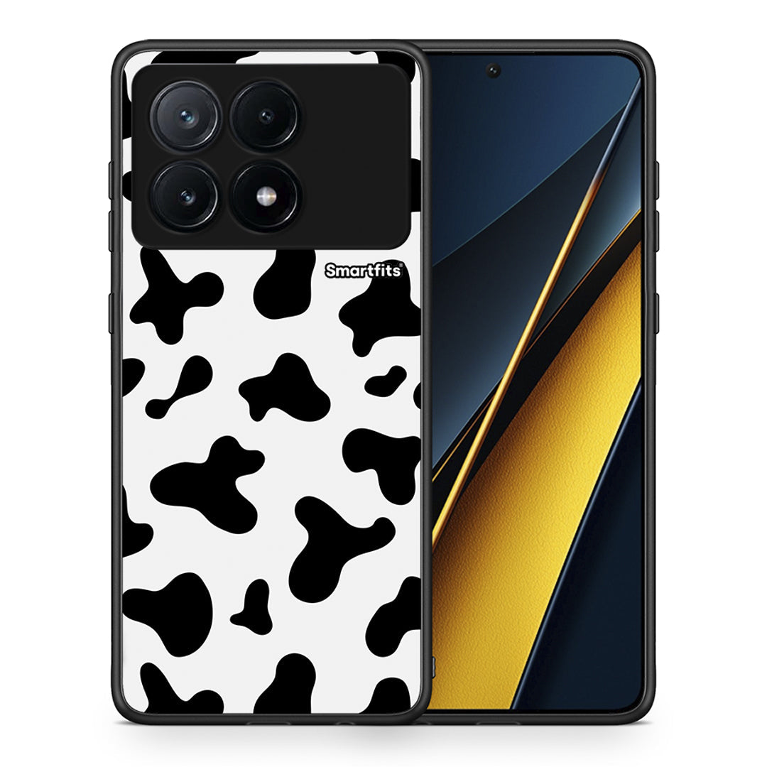 Θήκη Xiaomi Poco X6 Pro 5G Cow Print από τη Smartfits με σχέδιο στο πίσω μέρος και μαύρο περίβλημα | Xiaomi Poco X6 Pro 5G Cow Print case with colorful back and black bezels