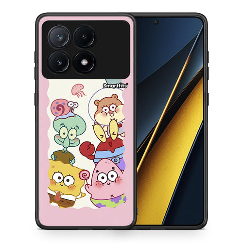 Θήκη Xiaomi Poco X6 Pro 5G Cute Companion από τη Smartfits με σχέδιο στο πίσω μέρος και μαύρο περίβλημα | Xiaomi Poco X6 Pro 5G Cute Companion case with colorful back and black bezels