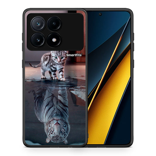 Θήκη Xiaomi Poco X6 Pro 5G Tiger Cute από τη Smartfits με σχέδιο στο πίσω μέρος και μαύρο περίβλημα | Xiaomi Poco X6 Pro 5G Tiger Cute case with colorful back and black bezels