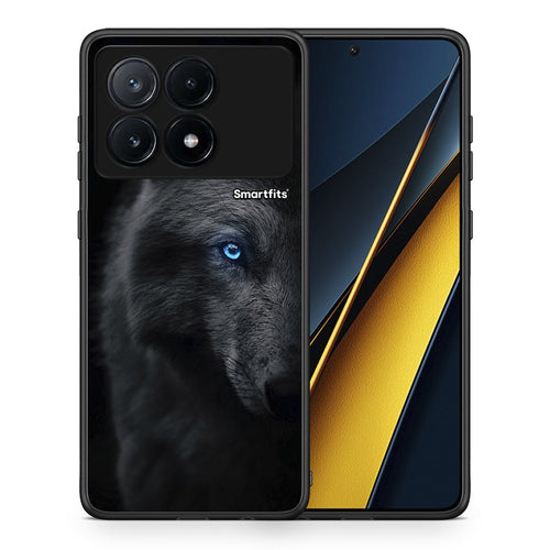 Θήκη Xiaomi Poco X6 Pro 5G Dark Wolf από τη Smartfits με σχέδιο στο πίσω μέρος και μαύρο περίβλημα | Xiaomi Poco X6 Pro 5G Dark Wolf case with colorful back and black bezels