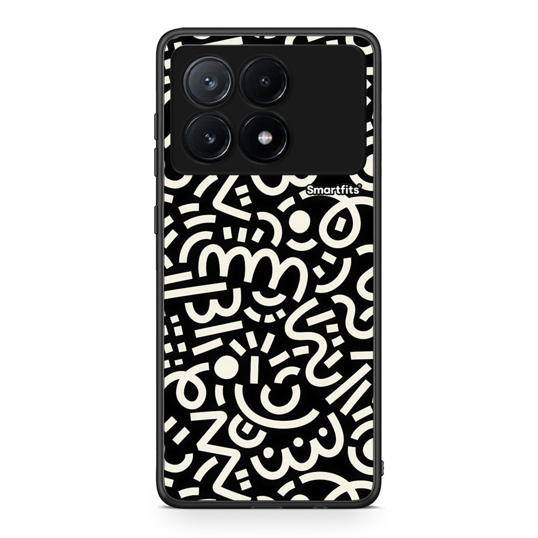 Xiaomi Poco X6 Pro 5G Doodle Art Θήκη από τη Smartfits με σχέδιο στο πίσω μέρος και μαύρο περίβλημα | Smartphone case with colorful back and black bezels by Smartfits