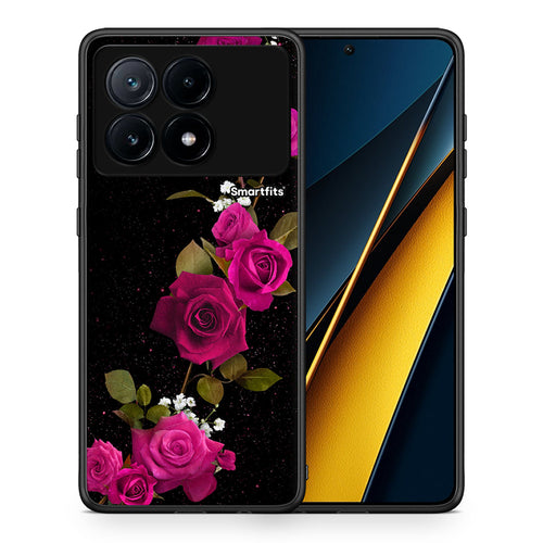Θήκη Xiaomi Poco X6 Pro 5G Red Roses Flower από τη Smartfits με σχέδιο στο πίσω μέρος και μαύρο περίβλημα | Xiaomi Poco X6 Pro 5G Red Roses Flower case with colorful back and black bezels