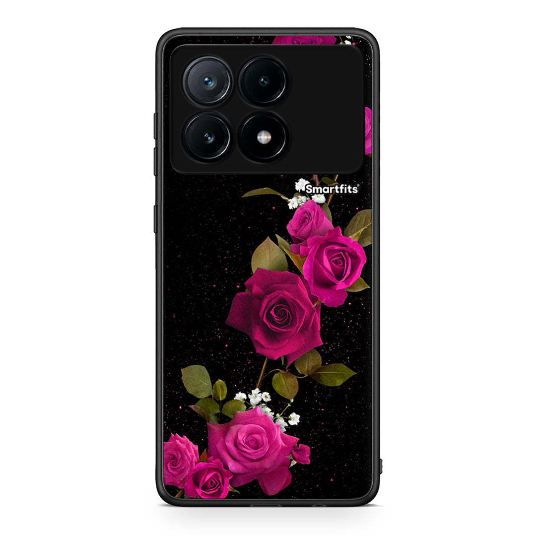 4 - Xiaomi Poco X6 Pro 5G Red Roses Flower case, cover, bumper