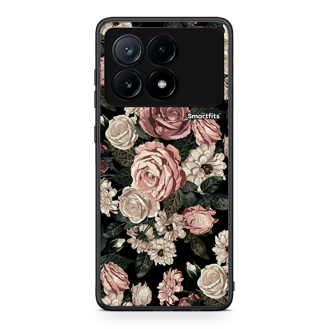 4 - Xiaomi Poco X6 Pro 5G Wild Roses Flower case, cover, bumper