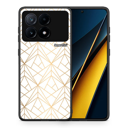 Θήκη Xiaomi Poco X6 Pro 5G Luxury White Geometric από τη Smartfits με σχέδιο στο πίσω μέρος και μαύρο περίβλημα | Xiaomi Poco X6 Pro 5G Luxury White Geometric case with colorful back and black bezels