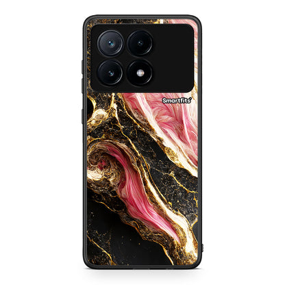Xiaomi Poco X6 Pro 5G Glamorous Pink Marble θήκη από τη Smartfits με σχέδιο στο πίσω μέρος και μαύρο περίβλημα | Smartphone case with colorful back and black bezels by Smartfits