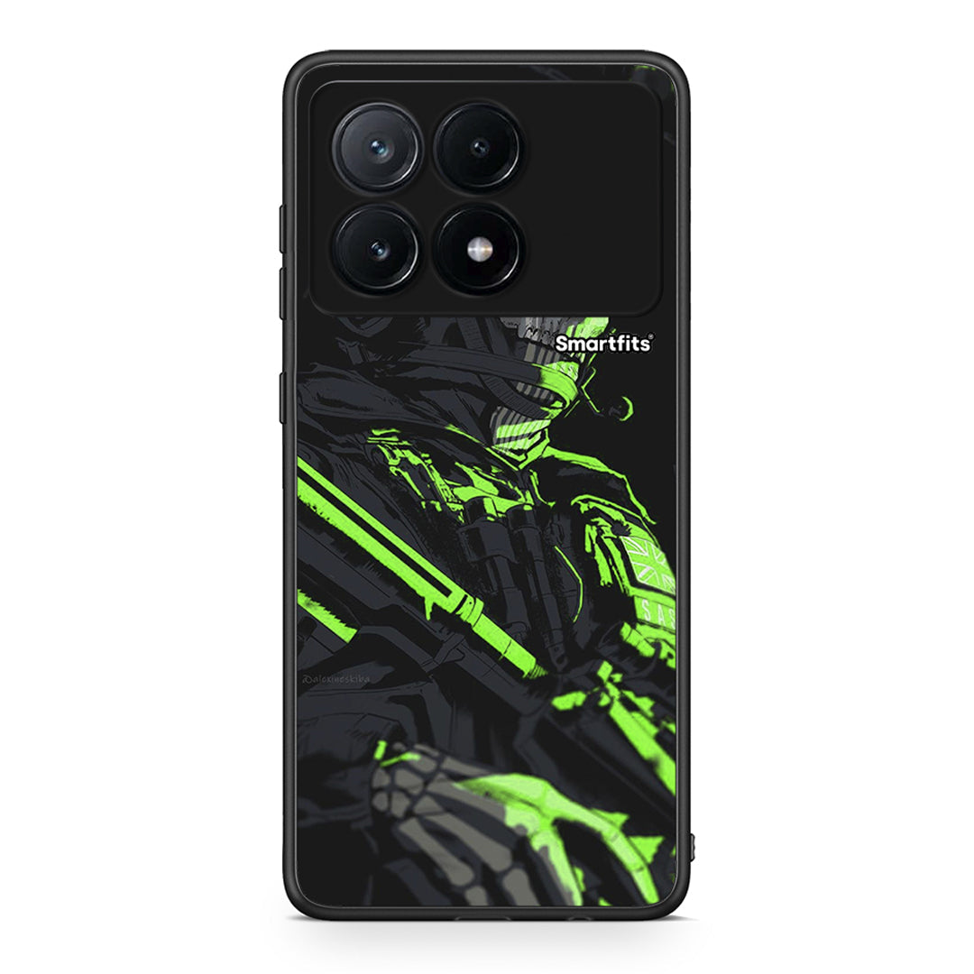 Xiaomi Poco X6 Pro 5G Green Soldier Θήκη Αγίου Βαλεντίνου από τη Smartfits με σχέδιο στο πίσω μέρος και μαύρο περίβλημα | Smartphone case with colorful back and black bezels by Smartfits