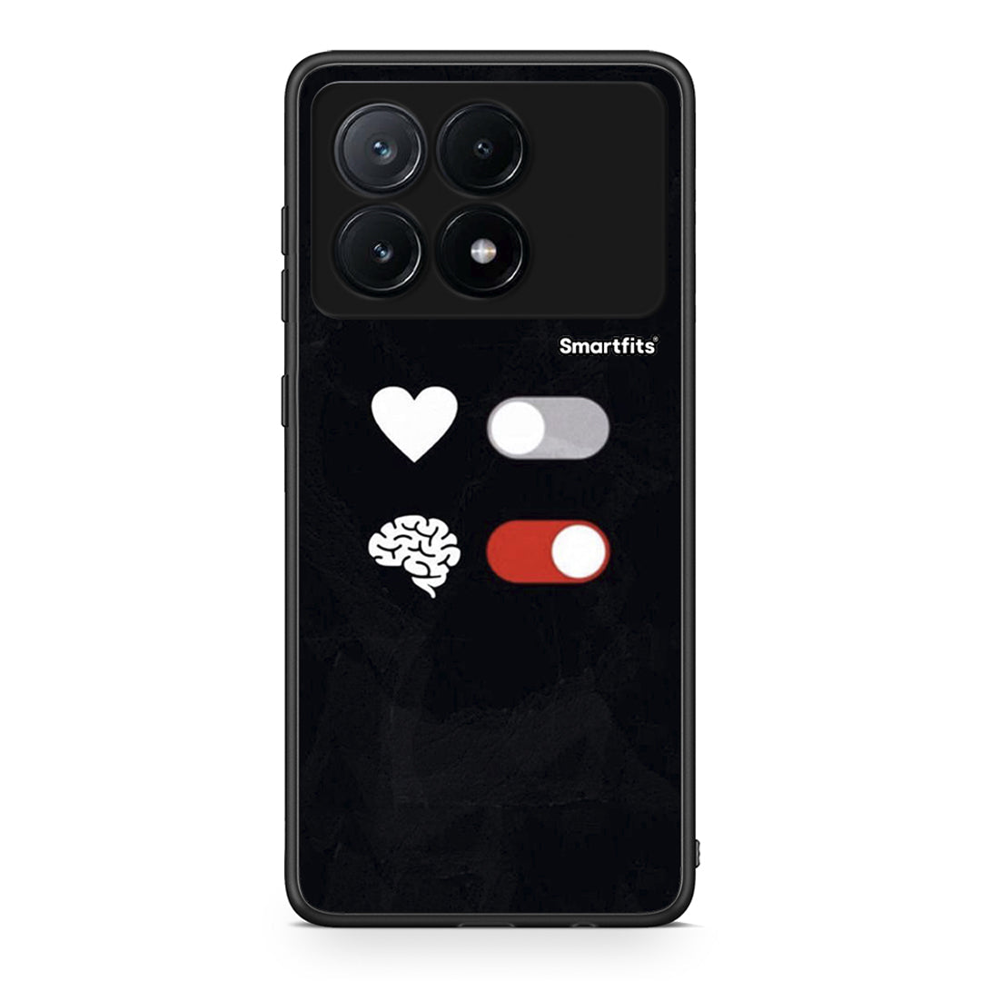 Xiaomi Poco X6 Pro 5G Heart Vs Brain Θήκη Αγίου Βαλεντίνου από τη Smartfits με σχέδιο στο πίσω μέρος και μαύρο περίβλημα | Smartphone case with colorful back and black bezels by Smartfits