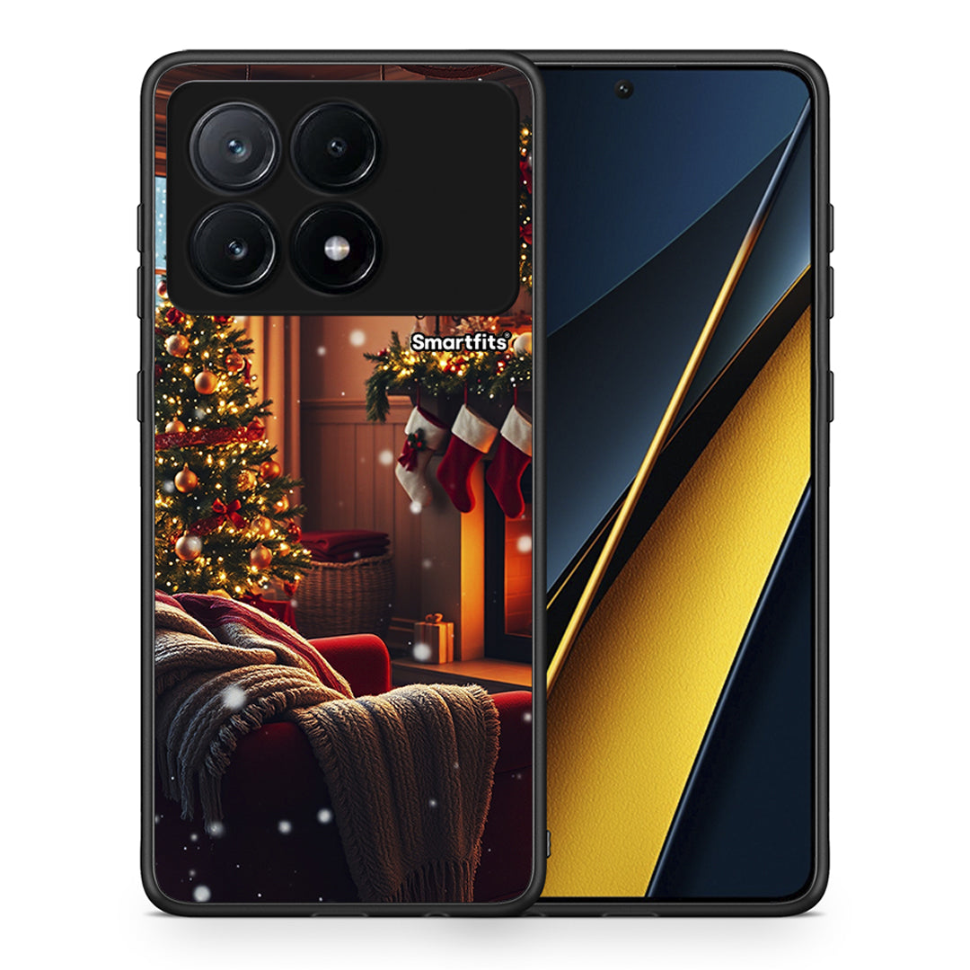 Θήκη Xiaomi Poco X6 Pro 5G Home For Christmas από τη Smartfits με σχέδιο στο πίσω μέρος και μαύρο περίβλημα | Xiaomi Poco X6 Pro 5G Home For Christmas case with colorful back and black bezels