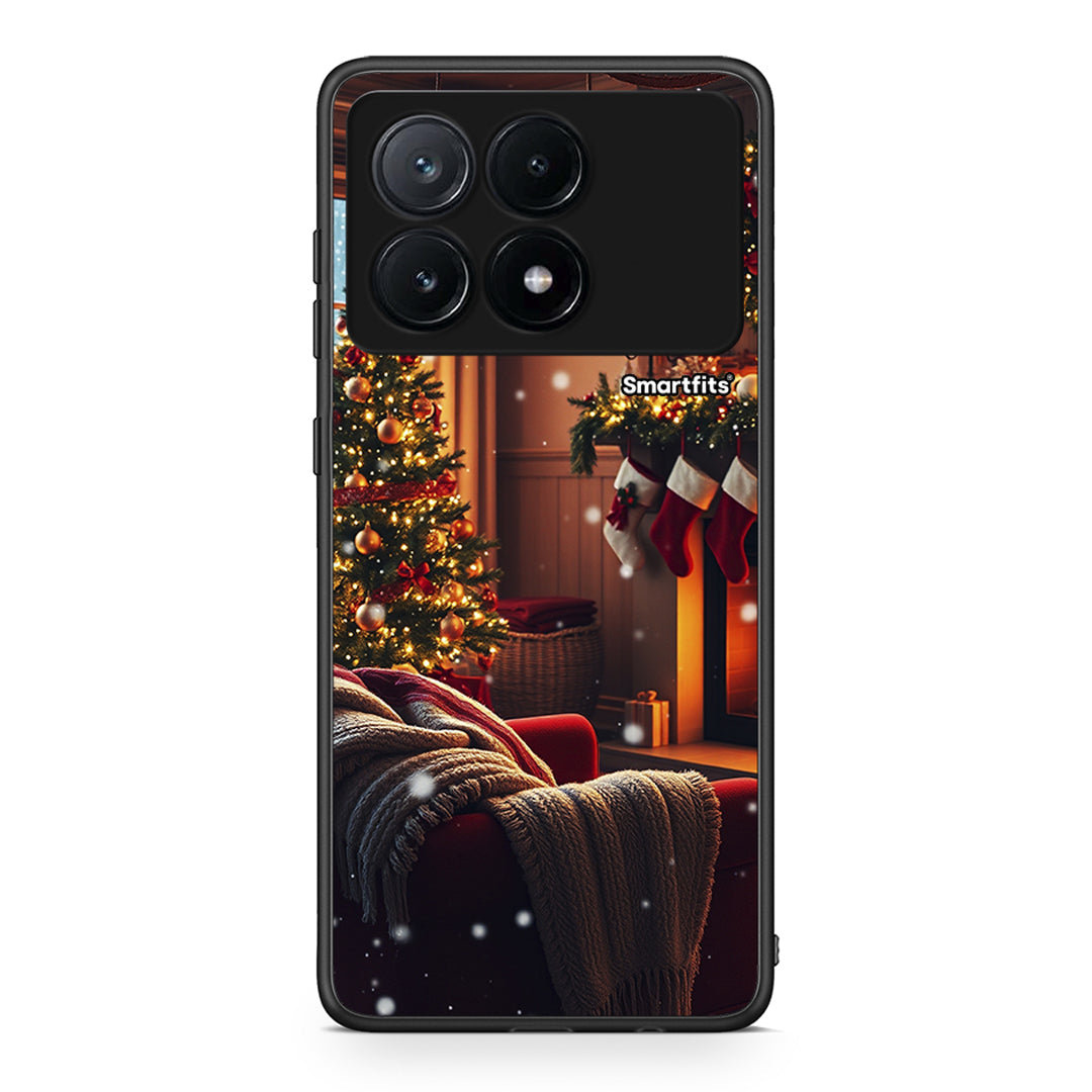 Xiaomi Poco X6 Pro 5G Home For Christmas θήκη από τη Smartfits με σχέδιο στο πίσω μέρος και μαύρο περίβλημα | Smartphone case with colorful back and black bezels by Smartfits