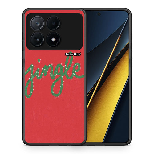 Θήκη Xiaomi Poco X6 Pro 5G Jingle Xmas από τη Smartfits με σχέδιο στο πίσω μέρος και μαύρο περίβλημα | Xiaomi Poco X6 Pro 5G Jingle Xmas case with colorful back and black bezels