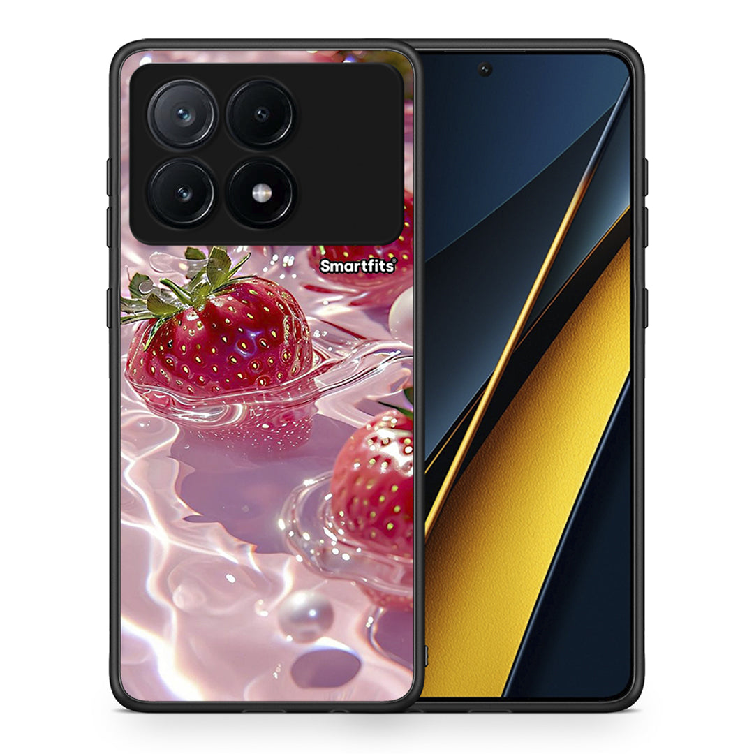 Θήκη Xiaomi Poco X6 Pro 5G Juicy Strawberries από τη Smartfits με σχέδιο στο πίσω μέρος και μαύρο περίβλημα | Xiaomi Poco X6 Pro 5G Juicy Strawberries case with colorful back and black bezels