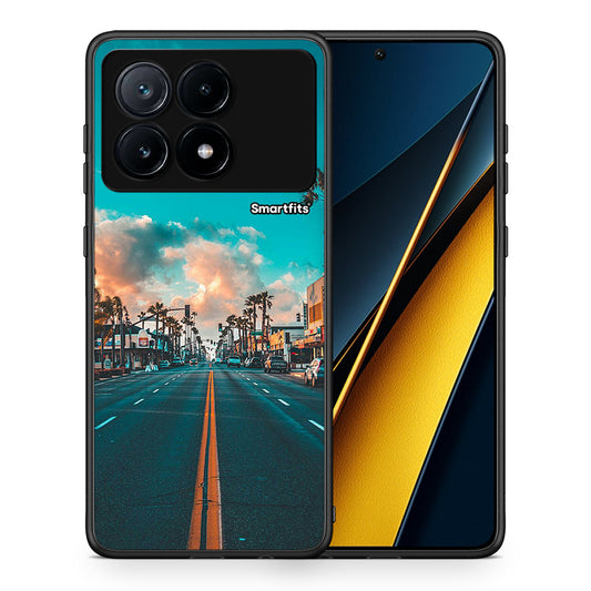 Θήκη Xiaomi Poco X6 Pro 5G City Landscape από τη Smartfits με σχέδιο στο πίσω μέρος και μαύρο περίβλημα | Xiaomi Poco X6 Pro 5G City Landscape case with colorful back and black bezels