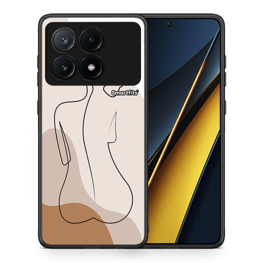 Θήκη Xiaomi Poco X6 Pro 5G LineArt Woman από τη Smartfits με σχέδιο στο πίσω μέρος και μαύρο περίβλημα | Xiaomi Poco X6 Pro 5G LineArt Woman case with colorful back and black bezels
