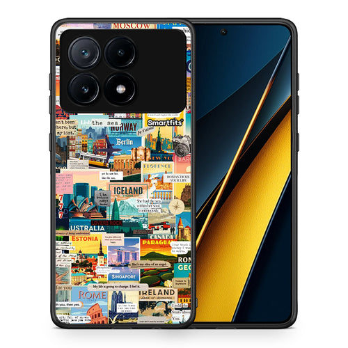 Θήκη Xiaomi Poco X6 Pro 5G Live To Travel από τη Smartfits με σχέδιο στο πίσω μέρος και μαύρο περίβλημα | Xiaomi Poco X6 Pro 5G Live To Travel case with colorful back and black bezels