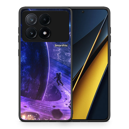 Θήκη Xiaomi Poco X6 Pro 5G Lost Astronaut από τη Smartfits με σχέδιο στο πίσω μέρος και μαύρο περίβλημα | Xiaomi Poco X6 Pro 5G Lost Astronaut case with colorful back and black bezels