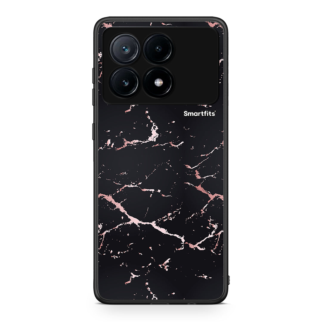 4 - Xiaomi Poco X6 Pro 5G Black Rosegold Marble case, cover, bumper