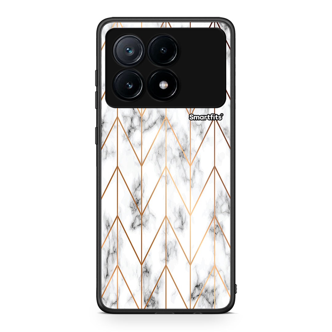 44 - Xiaomi Poco X6 Pro 5G Gold Geometric Marble case, cover, bumper