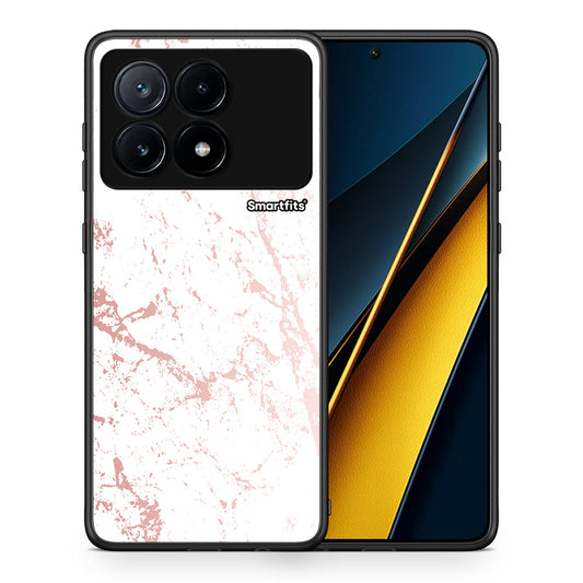 Θήκη Xiaomi Poco X6 Pro 5G Pink Splash Marble από τη Smartfits με σχέδιο στο πίσω μέρος και μαύρο περίβλημα | Xiaomi Poco X6 Pro 5G Pink Splash Marble case with colorful back and black bezels