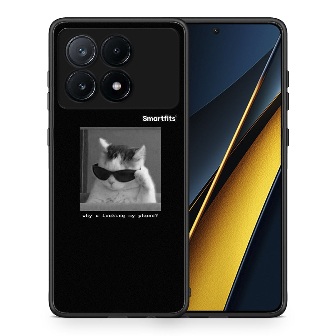 Θήκη Xiaomi Poco X6 Pro 5G Meme Cat από τη Smartfits με σχέδιο στο πίσω μέρος και μαύρο περίβλημα | Xiaomi Poco X6 Pro 5G Meme Cat case with colorful back and black bezels