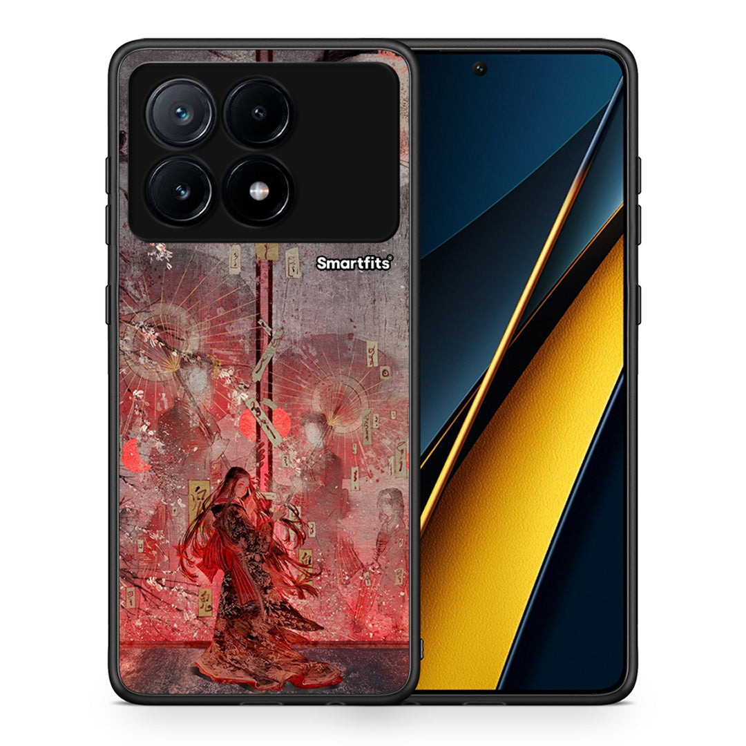Θήκη Xiaomi Poco X6 Pro 5G Nezuko Kamado από τη Smartfits με σχέδιο στο πίσω μέρος και μαύρο περίβλημα | Xiaomi Poco X6 Pro 5G Nezuko Kamado case with colorful back and black bezels