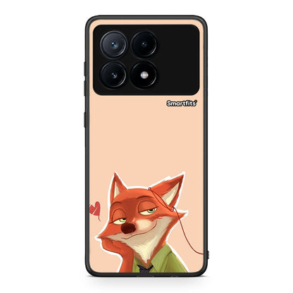 Xiaomi Poco X6 Pro 5G Nick Wilde And Judy Hopps Love 1 θήκη από τη Smartfits με σχέδιο στο πίσω μέρος και μαύρο περίβλημα | Smartphone case with colorful back and black bezels by Smartfits