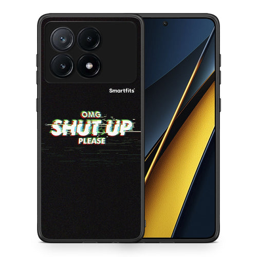 Θήκη Xiaomi Poco X6 Pro 5G OMG ShutUp από τη Smartfits με σχέδιο στο πίσω μέρος και μαύρο περίβλημα | Xiaomi Poco X6 Pro 5G OMG ShutUp case with colorful back and black bezels