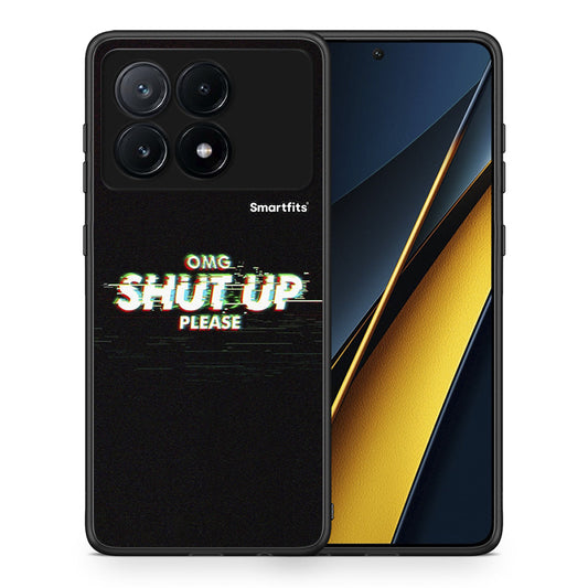 Θήκη Xiaomi Poco X6 Pro 5G OMG ShutUp από τη Smartfits με σχέδιο στο πίσω μέρος και μαύρο περίβλημα | Xiaomi Poco X6 Pro 5G OMG ShutUp case with colorful back and black bezels
