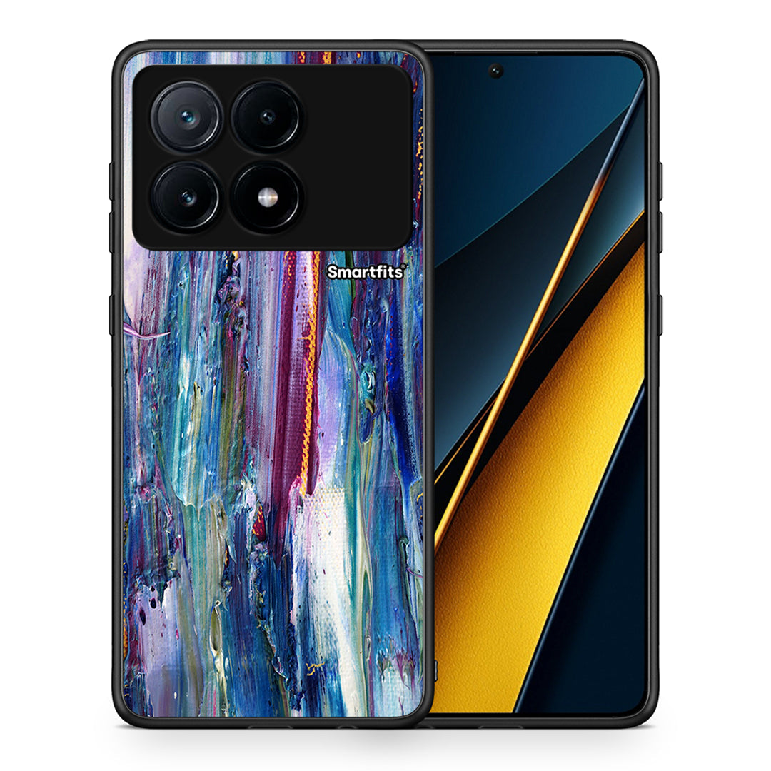 Θήκη Xiaomi Poco X6 Pro 5G Winter Paint από τη Smartfits με σχέδιο στο πίσω μέρος και μαύρο περίβλημα | Xiaomi Poco X6 Pro 5G Winter Paint case with colorful back and black bezels