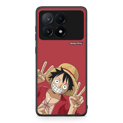 Xiaomi Poco X6 Pro 5G Pirate Luffy Θήκη από τη Smartfits με σχέδιο στο πίσω μέρος και μαύρο περίβλημα | Smartphone case with colorful back and black bezels by Smartfits