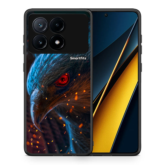 Θήκη Xiaomi Poco X6 Pro 5G Eagle PopArt από τη Smartfits με σχέδιο στο πίσω μέρος και μαύρο περίβλημα | Xiaomi Poco X6 Pro 5G Eagle PopArt case with colorful back and black bezels