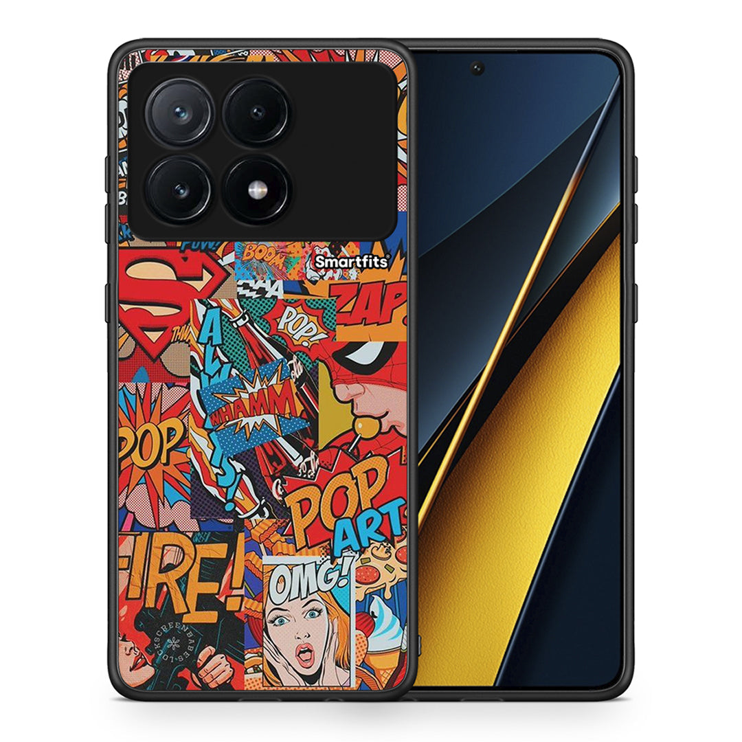 Θήκη Xiaomi Poco X6 Pro 5G PopArt OMG από τη Smartfits με σχέδιο στο πίσω μέρος και μαύρο περίβλημα | Xiaomi Poco X6 Pro 5G PopArt OMG case with colorful back and black bezels