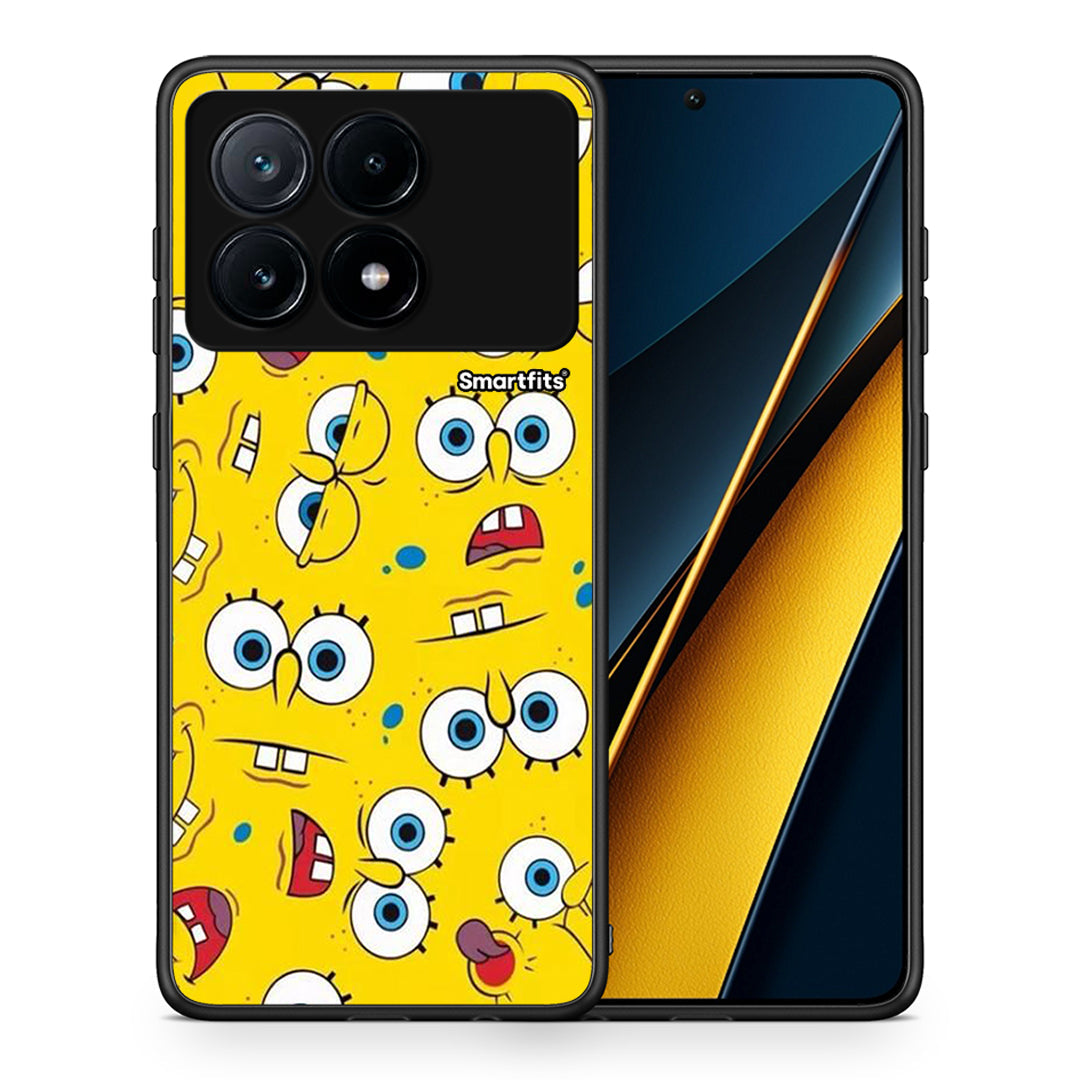Θήκη Xiaomi Poco X6 Pro 5G Sponge PopArt από τη Smartfits με σχέδιο στο πίσω μέρος και μαύρο περίβλημα | Xiaomi Poco X6 Pro 5G Sponge PopArt case with colorful back and black bezels
