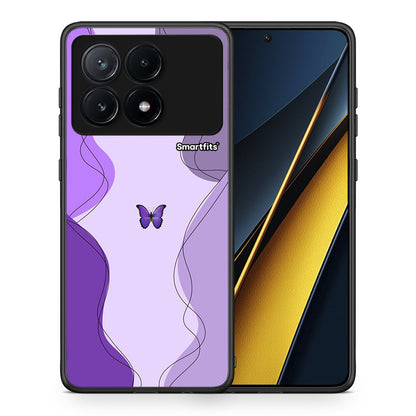 Purple Mariposa - Xiaomi Poco X6 Pro 5G θήκη