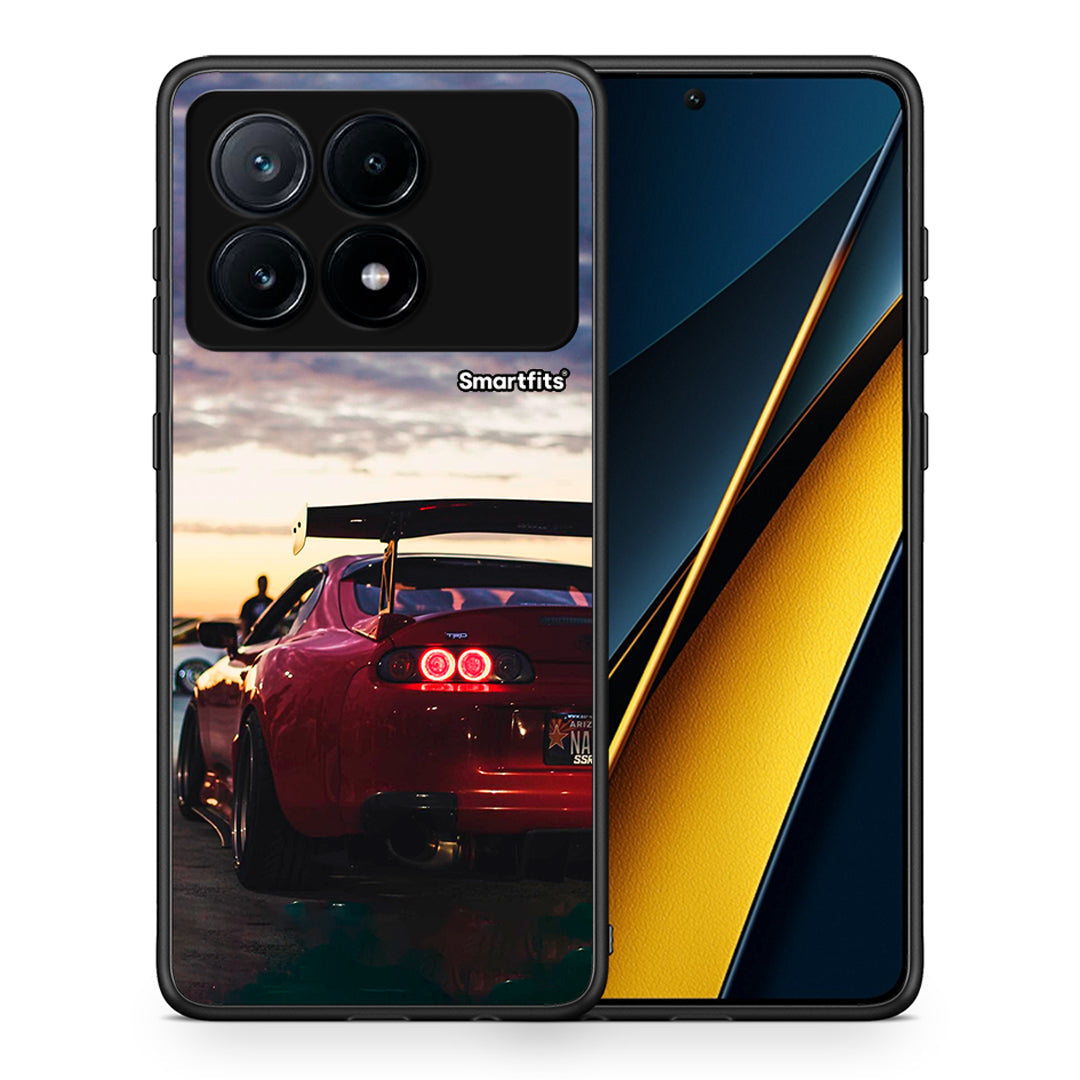 Θήκη Xiaomi Poco X6 Pro 5G Racing Supra από τη Smartfits με σχέδιο στο πίσω μέρος και μαύρο περίβλημα | Xiaomi Poco X6 Pro 5G Racing Supra case with colorful back and black bezels