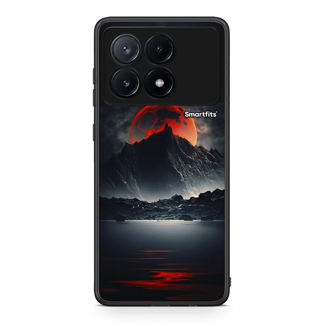 Xiaomi Poco X6 Pro 5G Red Full Moon θήκη από τη Smartfits με σχέδιο στο πίσω μέρος και μαύρο περίβλημα | Smartphone case with colorful back and black bezels by Smartfits