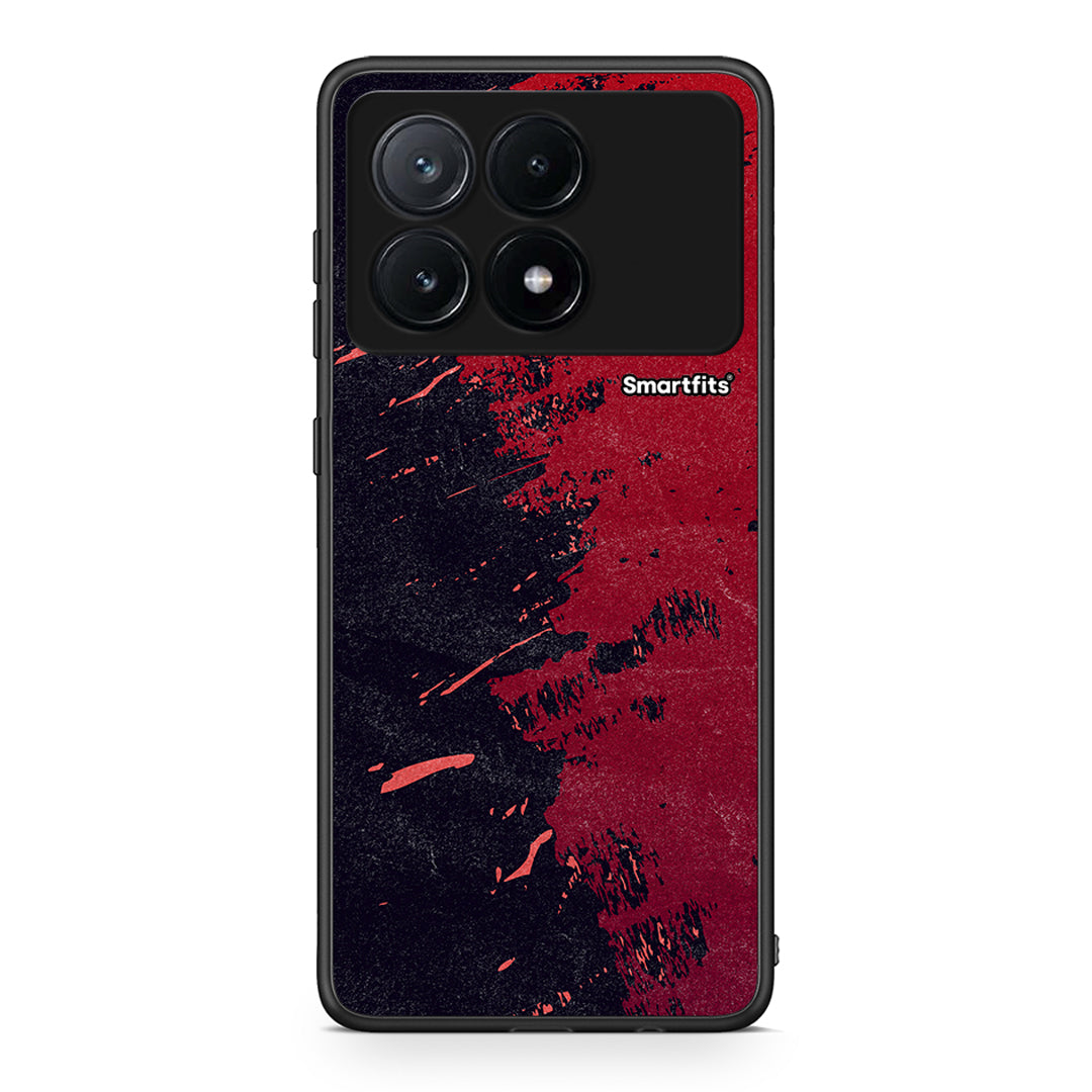 Xiaomi Poco X6 Pro 5G Red Paint Θήκη Αγίου Βαλεντίνου από τη Smartfits με σχέδιο στο πίσω μέρος και μαύρο περίβλημα | Smartphone case with colorful back and black bezels by Smartfits