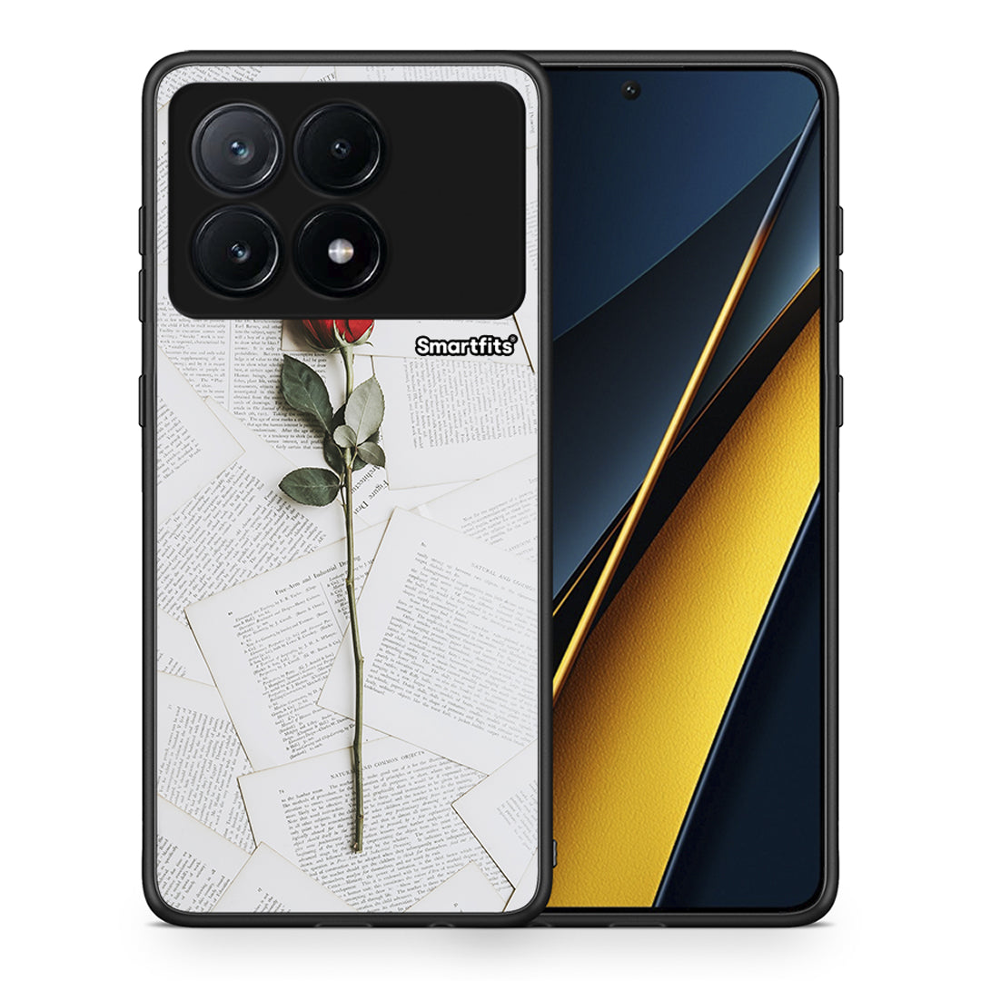 Θήκη Xiaomi Poco X6 Pro 5G Red Rose από τη Smartfits με σχέδιο στο πίσω μέρος και μαύρο περίβλημα | Xiaomi Poco X6 Pro 5G Red Rose case with colorful back and black bezels