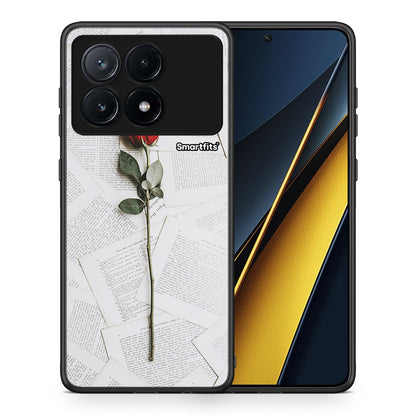 Θήκη Xiaomi Poco X6 Pro 5G Red Rose από τη Smartfits με σχέδιο στο πίσω μέρος και μαύρο περίβλημα | Xiaomi Poco X6 Pro 5G Red Rose case with colorful back and black bezels