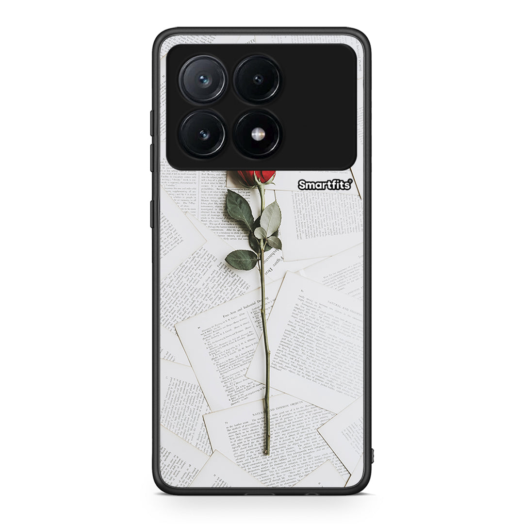 Xiaomi Poco X6 Pro 5G Red Rose θήκη από τη Smartfits με σχέδιο στο πίσω μέρος και μαύρο περίβλημα | Smartphone case with colorful back and black bezels by Smartfits