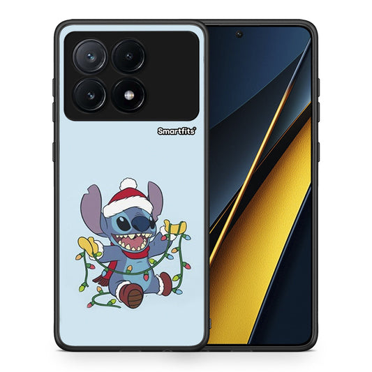 Θήκη Xiaomi Poco X6 Pro 5G Santa Stich από τη Smartfits με σχέδιο στο πίσω μέρος και μαύρο περίβλημα | Xiaomi Poco X6 Pro 5G Santa Stich case with colorful back and black bezels
