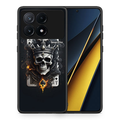 Θήκη Xiaomi Poco X6 Pro 5G Skull King Ace από τη Smartfits με σχέδιο στο πίσω μέρος και μαύρο περίβλημα | Xiaomi Poco X6 Pro 5G Skull King Ace case with colorful back and black bezels