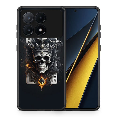 Θήκη Xiaomi Poco X6 Pro 5G Skull King Ace από τη Smartfits με σχέδιο στο πίσω μέρος και μαύρο περίβλημα | Xiaomi Poco X6 Pro 5G Skull King Ace case with colorful back and black bezels