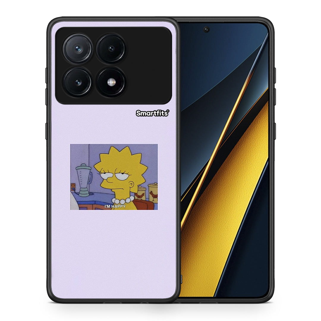 Θήκη Xiaomi Poco X6 Pro 5G So Happy από τη Smartfits με σχέδιο στο πίσω μέρος και μαύρο περίβλημα | Xiaomi Poco X6 Pro 5G So Happy case with colorful back and black bezels