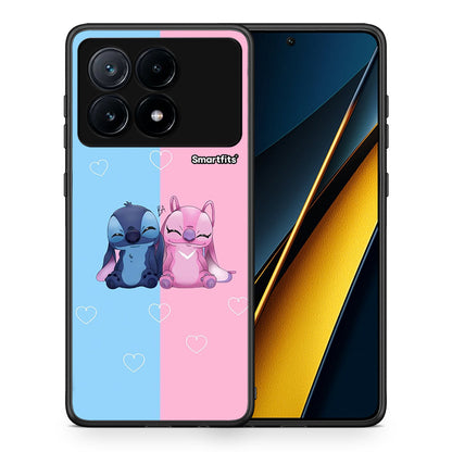 Θήκη Xiaomi Poco X6 Pro 5G Stitch And Angel από τη Smartfits με σχέδιο στο πίσω μέρος και μαύρο περίβλημα | Xiaomi Poco X6 Pro 5G Stitch And Angel case with colorful back and black bezels